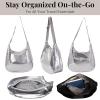 image:imageBaggallini Swift Hobo Crossbody Bag for Women  Lightweight 157x16 Travel Purse Handbag Hobo BagSilver Metallic