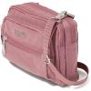 image:imageBaggallini Triple Zip Small Crossbody Bag for Women  8x6 Lightweight Convertible Fanny Pack Belt BagDusty Mauve