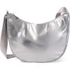 image:imageBaggallini Swift Crescent Crossbody Bag for Women  Lightweight 12x8 Travel Purse HandbagSilver Metallic