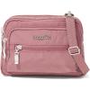 image:imageBaggallini Triple Zip Small Crossbody Bag for Women  8x6 Lightweight Convertible Fanny Pack Belt BagDusty Mauve