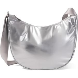 image:imageBaggallini Swift Crescent Crossbody Bag for Women  Lightweight 12x8 Travel Purse HandbagSilver Metallic