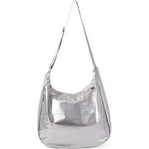 image:imageBaggallini Swift Hobo Crossbody Bag for Women  Lightweight 157x16 Travel Purse Handbag Hobo BagSilver Metallic