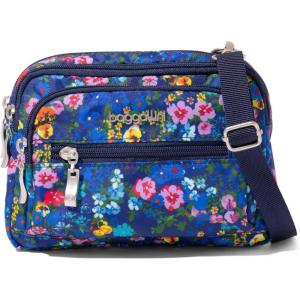 image:imageBaggallini Triple Zip Small Crossbody Bag for Women  8x6 Lightweight Convertible Fanny Pack Belt BagFlower Market