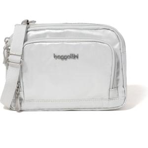 image:imageBaggallini Triple Zip with Front WalletTrifecta RFID Wallet CrossbodySilver Metallic