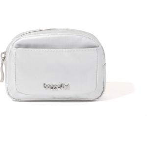 image:imageBaggallini Womens Pocket Cosmetic  Lightweight Bag  Travel Essentials Makeup Organizer MiniSilver Metallic